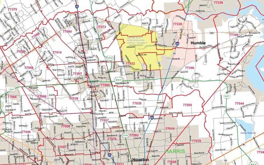Houston - Harris County Major Arterial Wall Map by True North Publishing
