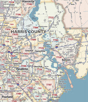 Greater Houston Extended Metro Area ZIP Code Map