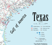 Texas Executive Wall Map by Texas Map Store, Gulf of America Edition