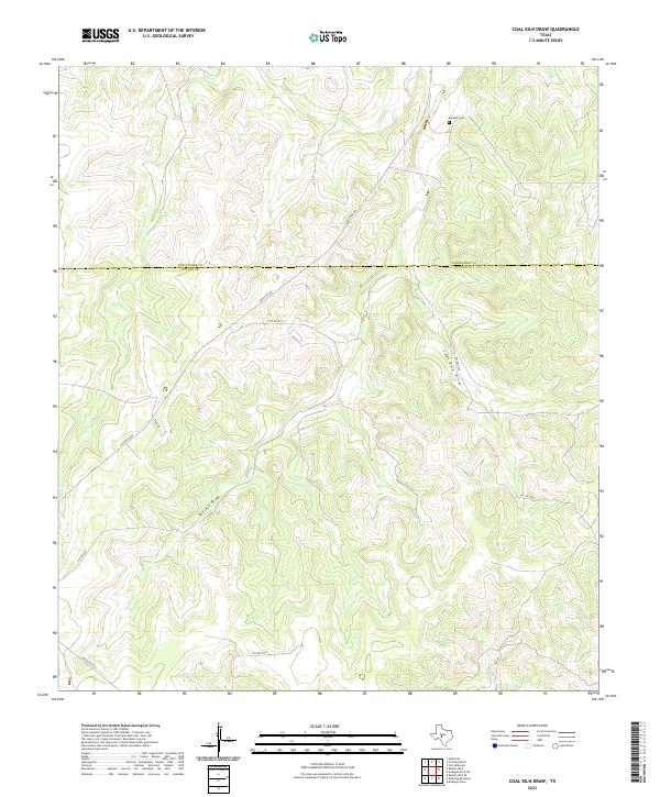 US Topo 7.5-minute map for Coal Kiln Draw TX