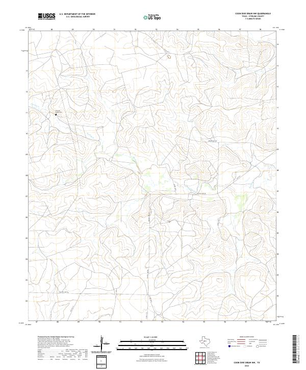 US Topo 7.5-minute map for Coon Dive Draw NW TX