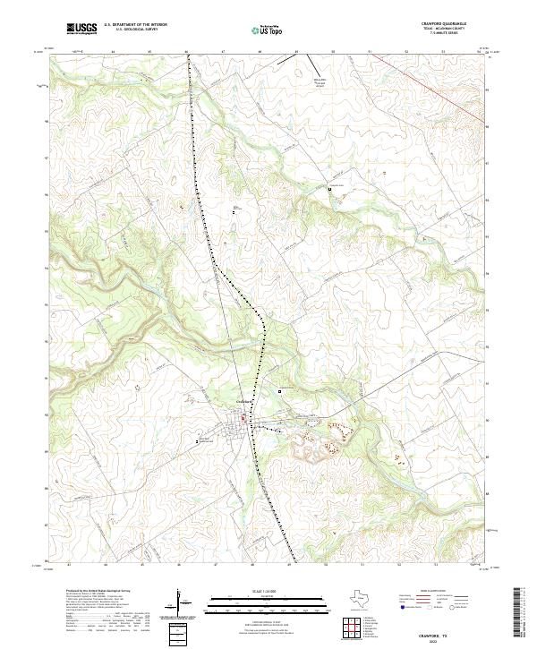 US Topo 7.5-minute map for Crawford TX