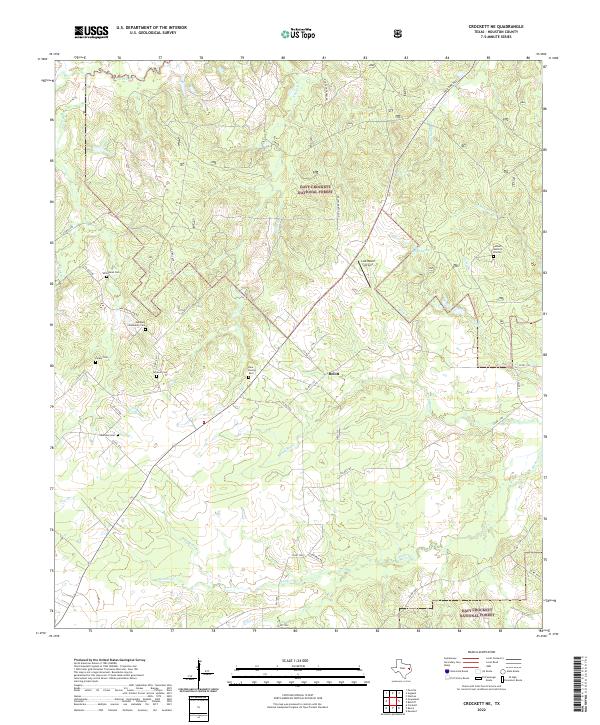 US Topo 7.5-minute map for Crockett NE TX