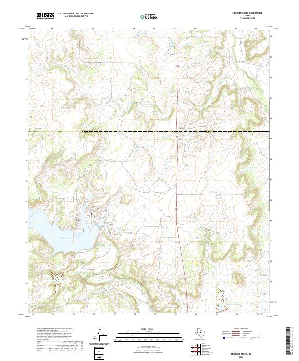 US Topo 7.5-minute map for Crooked Creek TX