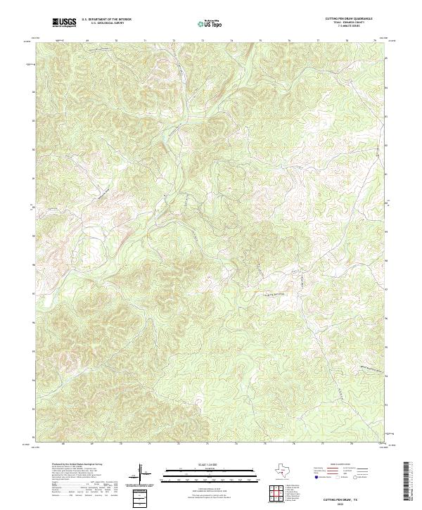 US Topo 7.5-minute map for Cutting Pen Draw TX