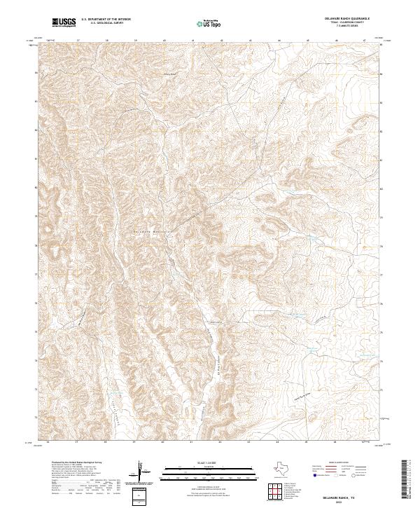 US Topo 7.5-minute map for Delaware Ranch TX
