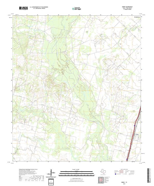 US Topo 7.5-minute map for Derby TX