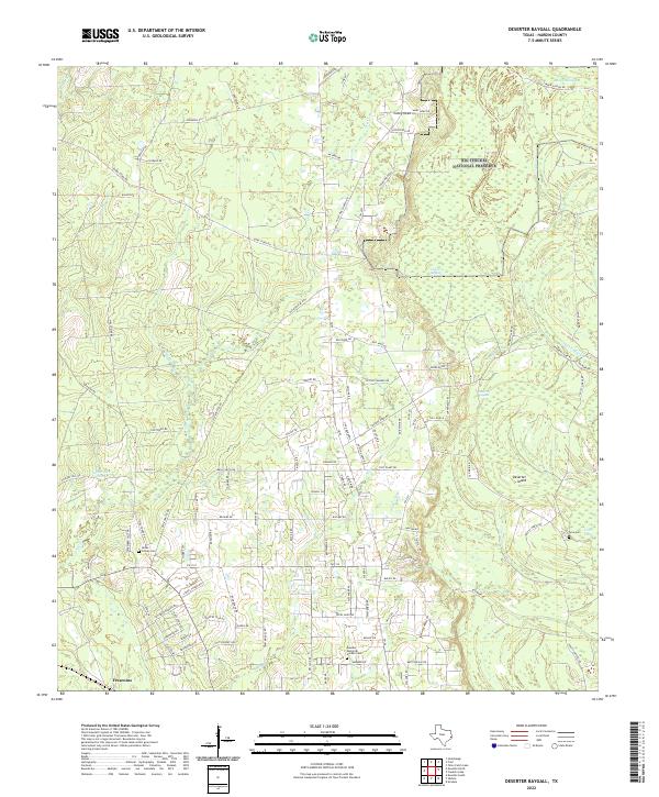 US Topo 7.5-minute map for Deserter Baygall TX