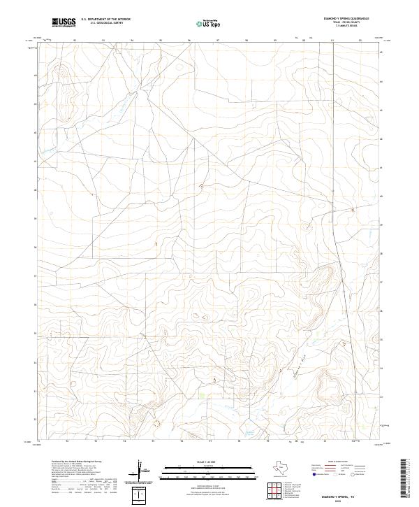 US Topo 7.5-minute map for Diamond Y Spring TX