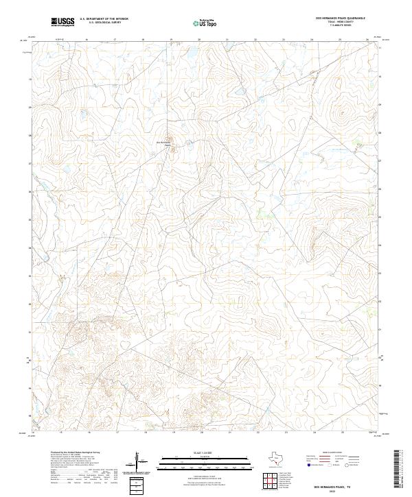 US Topo 7.5-minute map for Dos Hermanos Peaks TX