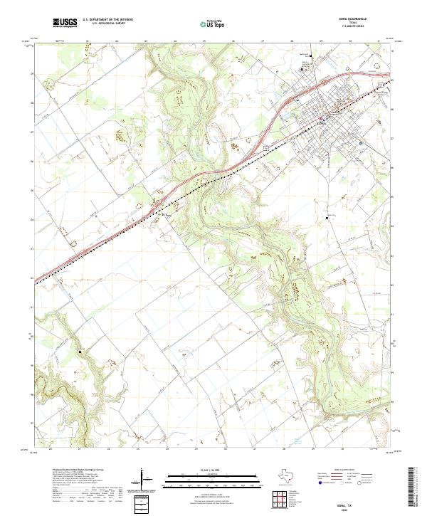 US Topo 7.5-minute map for Edna TX