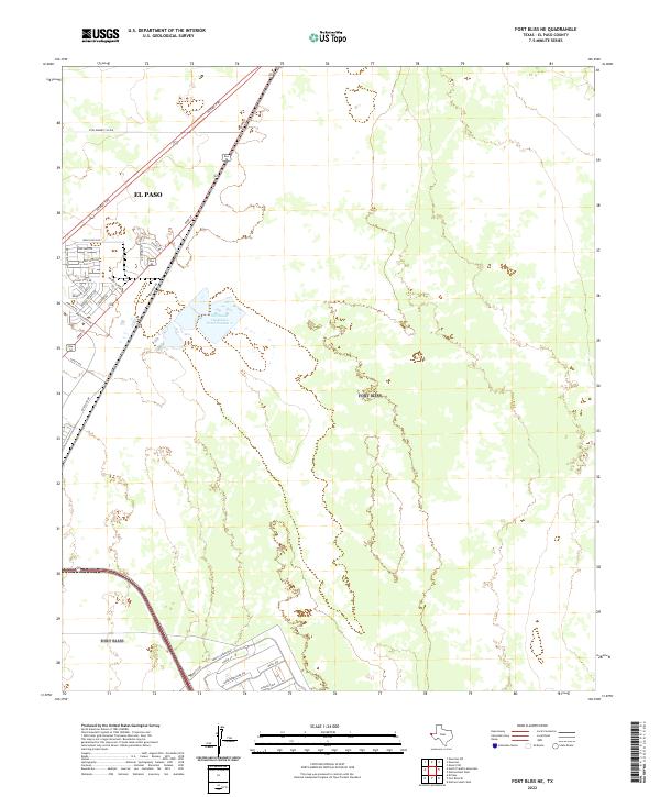 US Topo 7.5-minute map for Fort Bliss NE TX