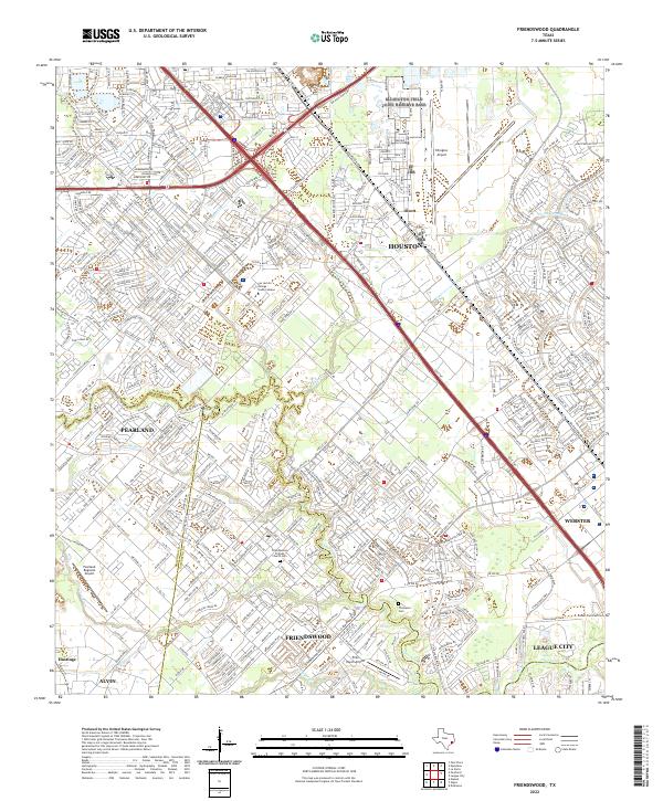 US Topo 7.5-minute map for Friendswood TX