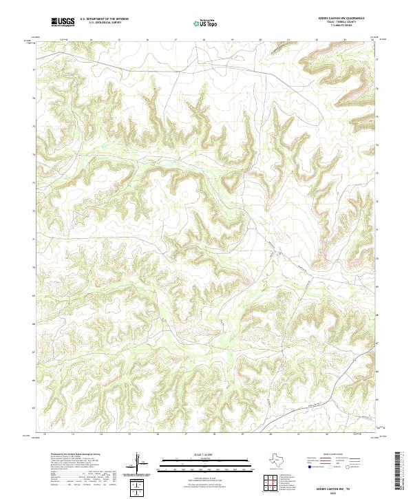 US Topo 7.5-minute map for Geddis Canyon NW TX