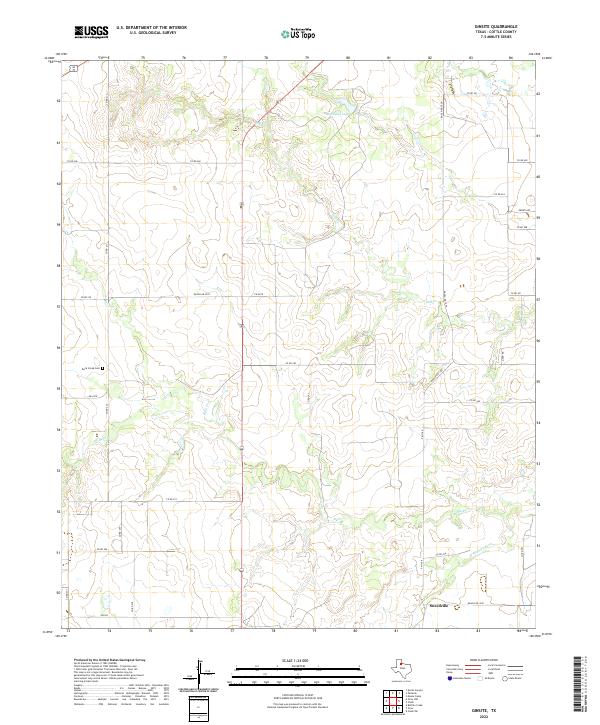 US Topo 7.5-minute map for Ginsite TX