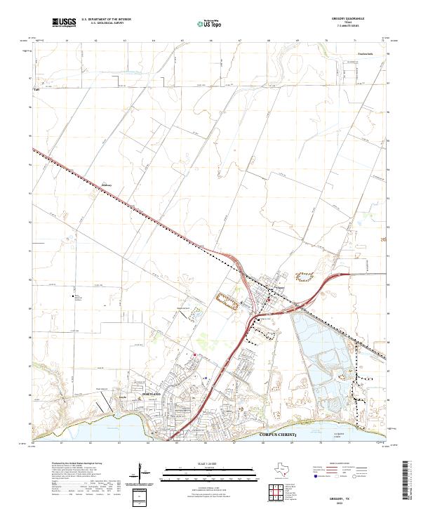US Topo 7.5-minute map for Gregory TX