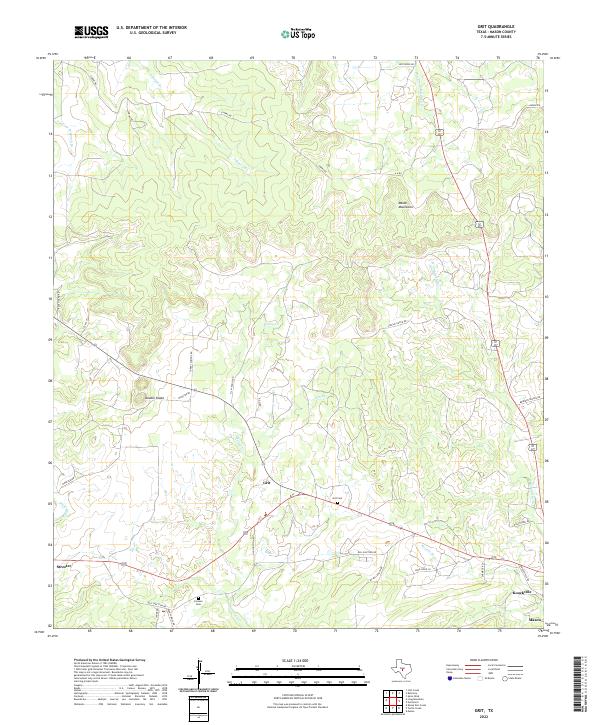 US Topo 7.5-minute map for Grit TX