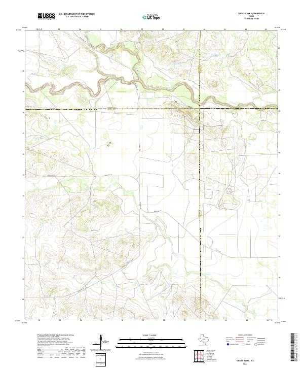US Topo 7.5-minute map for Gross Tank TX
