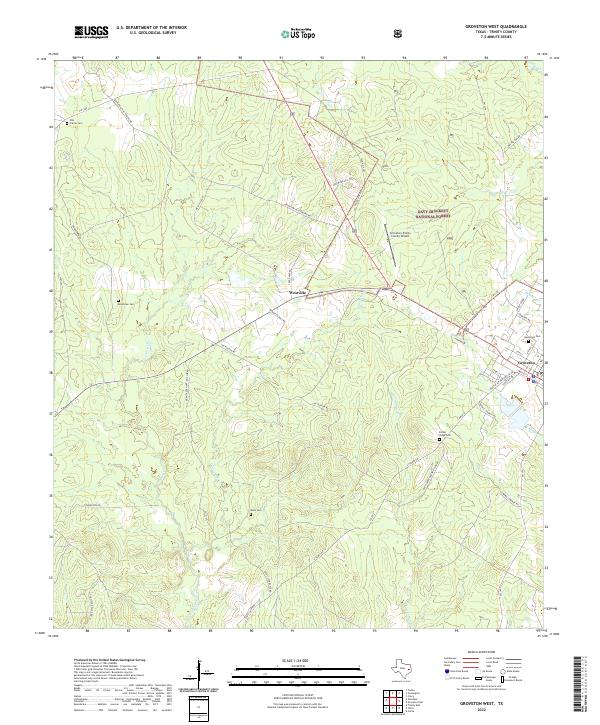 US Topo 7.5-minute map for Groveton West TX