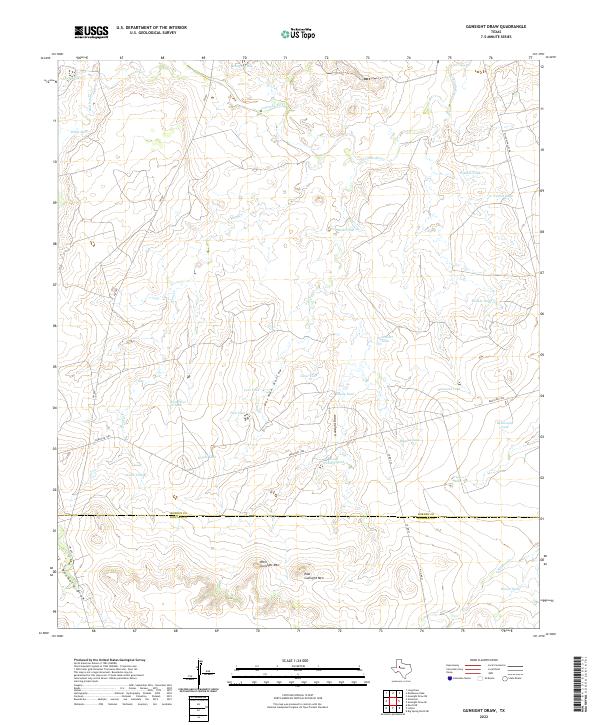 US Topo 7.5-minute map for Gunsight Draw TX