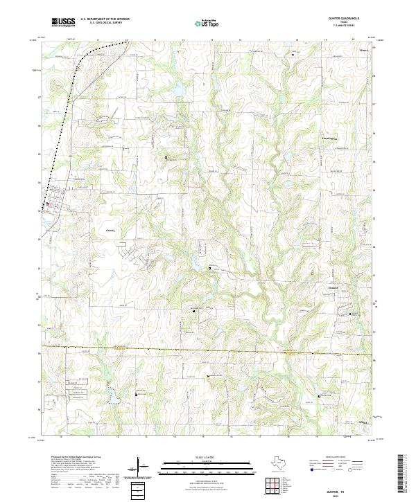 US Topo 7.5-minute map for Gunter TX