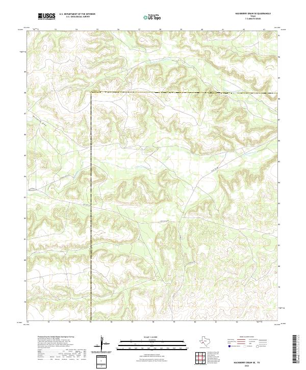 US Topo 7.5-minute map for Hackberry Draw SE TX