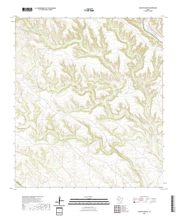 US Topo 7.5-minute map for Hagler Canyon TX
