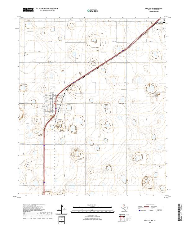 US Topo 7.5-minute map for Hale Center TX