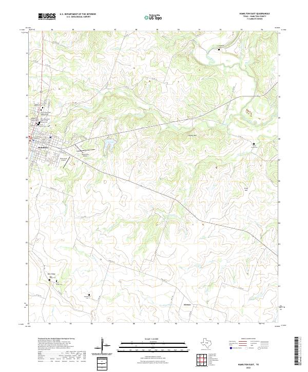 US Topo 7.5-minute map for Hamilton East TX