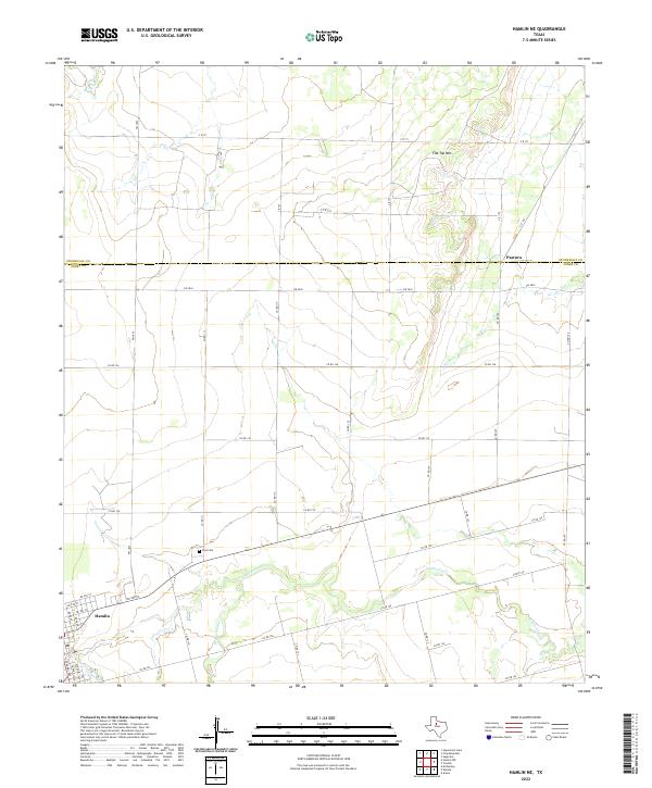 US Topo 7.5-minute map for Hamlin NE TX