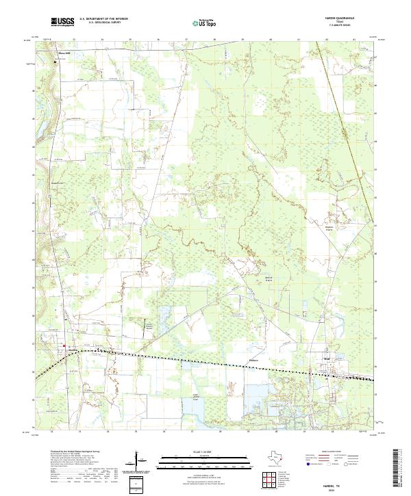 US Topo 7.5-minute map for Hardin TX