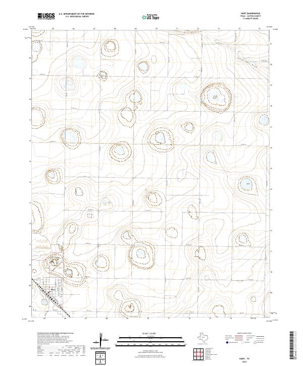 US Topo 7.5-minute map for Hart TX