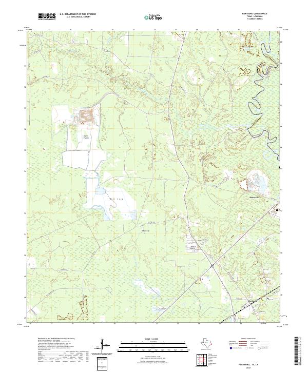 US Topo 7.5-minute map for Hartburg TXLA