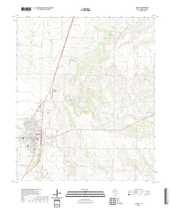 US Topo 7.5-minute map for Haskell TX