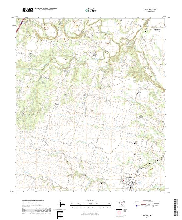 US Topo 7.5-minute map for Holland TX