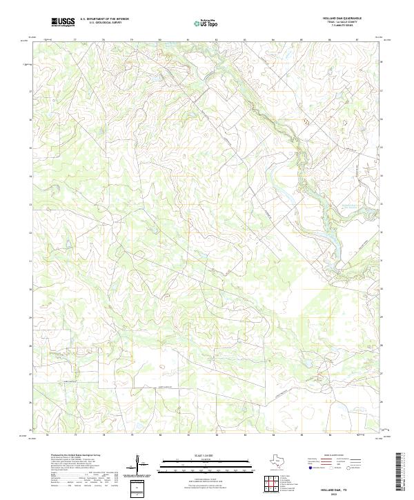 US Topo 7.5-minute map for Holland Dam TX