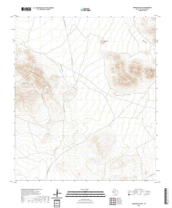 US Topo 7.5-minute map for Horseshoe Butte TX