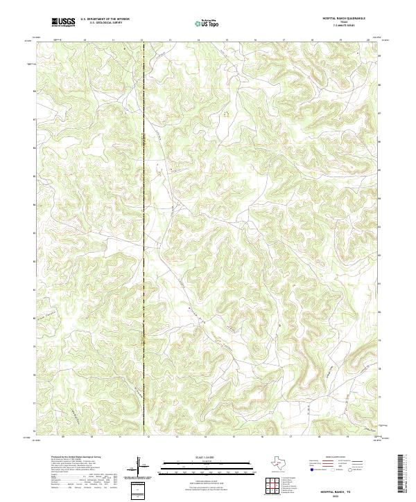 US Topo 7.5-minute map for Hospital Ranch TX