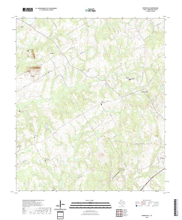 US Topo 7.5-minute map for Owensville TX
