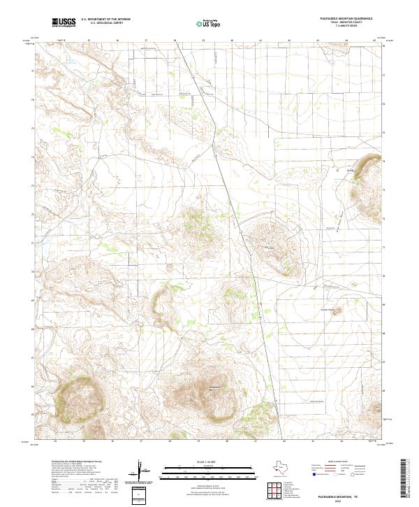 US Topo 7.5-minute map for Packsaddle Mountain TX