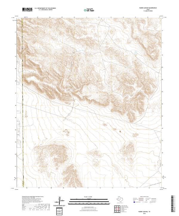 US Topo 7.5-minute map for Padre Canyon TX