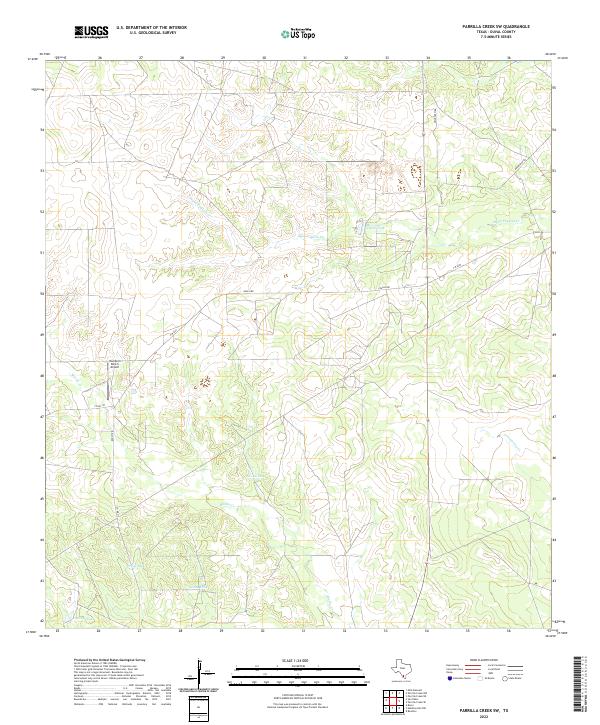 US Topo 7.5-minute map for Parrilla Creek SW TX