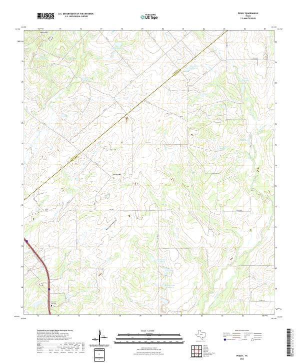 US Topo 7.5-minute map for Peggy TX