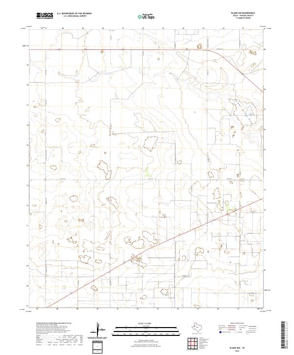 US Topo 7.5-minute map for Plains NW TX