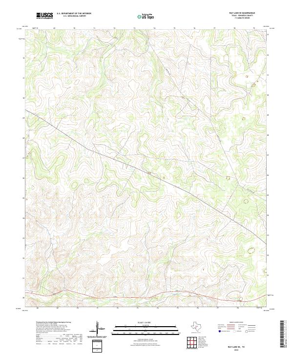 US Topo 7.5-minute map for Ray Lake SE TX