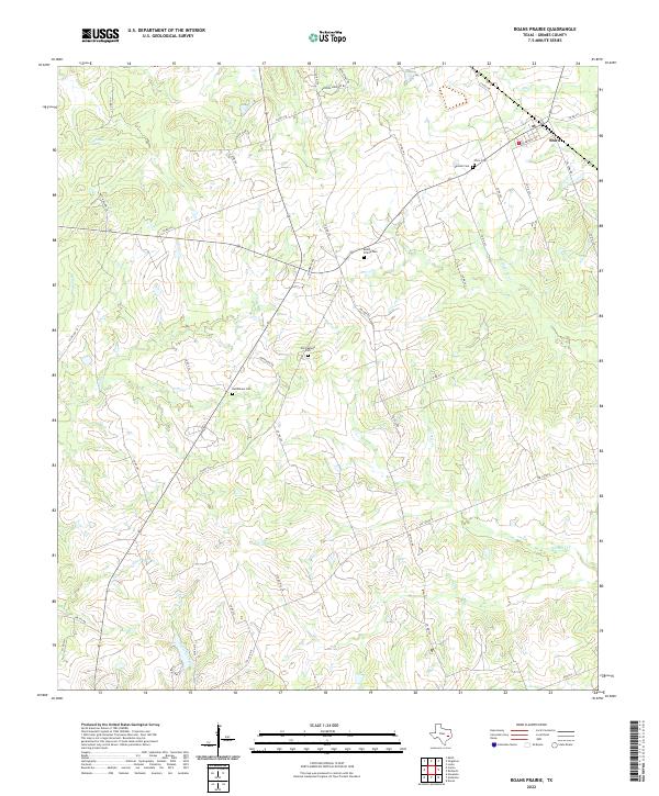US Topo 7.5-minute map for Roans Prairie TX