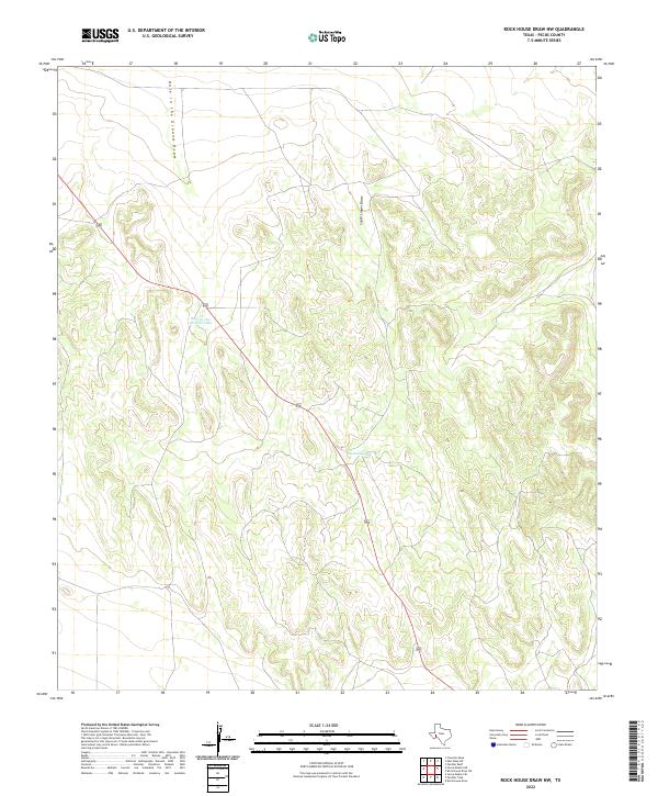 US Topo 7.5-minute map for Rock House Draw NW TX