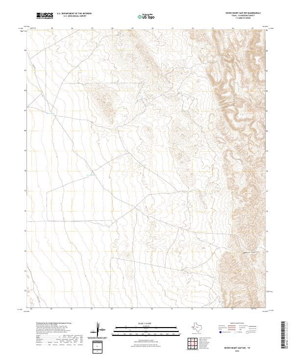 US Topo 7.5-minute map for Seven Heart Gap NW TX