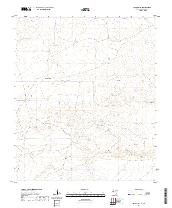 US Topo 7.5-minute map for Seven L Peak NE TX