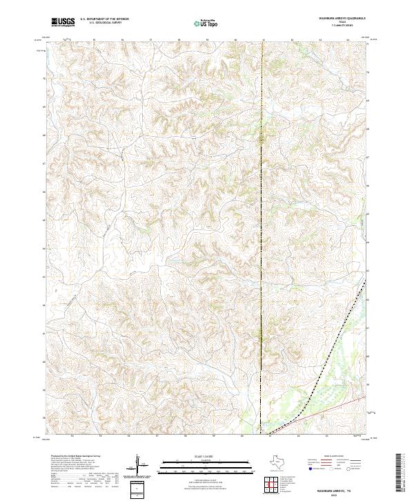 US Topo 7.5-minute map for Washburn Arroyo TX